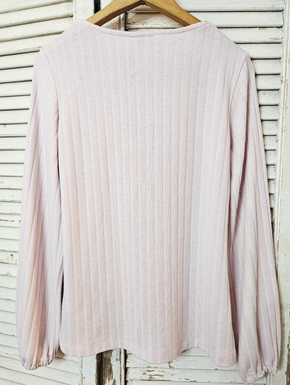 Reitmans Soft Pink Ribbed Cardigan With Balloon Sleeves Small - Picture 6 of 9